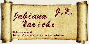 Jablana Maricki vizit kartica